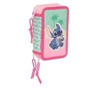 Stitch Ice Cream - Estuche Escolar con 37 Útiles Incluidos, Estuche Infantil, Estuche Niño, Ideal para Niños de 5 a 14 Años, Cómodo y Versátil, Calidad y Resistencia, 12.5x5.5x19.5 cm