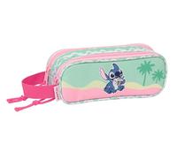 Stitch Ice Cream - Portatodo Doble Niño, Estuche Infantil, Estuche Niño, Ideal para Niños en Edad Escolar, Cómodo y Versátil, Calidad y Resistencia, 21x6x8 cm