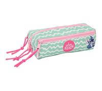 Stitch Ice Cream - Portatodo Triple Pequeño, Estuche Infantil, Estuche Niño, Ideal para Niños en Edad Escolar, Cómodo y Versátil, Calidad y Resistencia, 22x6x8.5 cm