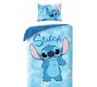 Disney LILO e STITCH - Juego de cama con funda nórdica individual reversible de 140 x 200 cm y funda de almohada de 70 x 90 cm - Multicolor - 100% algodón OEKO-TEX
