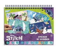 Stitch - Libro para colorear con pegatinas y números para niños, libro de aprendizaje creativo con pegatinas e imágenes para colorear | promueve la comprensión de los números y la motricidad para
