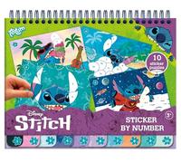 Stitch - Libro para colorear con pegatinas y números para niños, libro de aprendizaje creativo con pegatinas e imágenes para colorear | promueve la comprensión de los números y la motricidad para