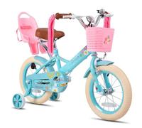 STITCH Little Daisy - Bicicleta infantil de 16 pulgadas para niños de 4 a 6 años, con ruedas estabilizadoras con cesta y serpentinas, color azul