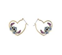 Stitch Love - Pendientes de corazón, talla única, Latón/base, Sin piedra preciosa