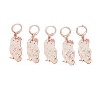 Stitch Markers Owl Pendant Knitting Stitch Marker Rings for Scarves Hats Sweaters Rose Golden Metal 5PCS