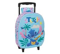 STITCH - Mochila Infantil 3D con Ruedas, Ideal para Niños de Diferentes Edades, Cómoda y Versátil, Calidad y Resistencia, 27x10x33 cm