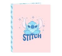 STITCH OHANA - Carpeta con Folios 4 Anillas, Ideal para Niños de Diferentes Edades, Cómoda y Versátil, Calidad y Resistencia, 26.5x33 cm