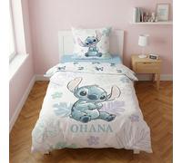 Stitch Ohana Funda Nórdica Cama 90 140x200 + Funda Almohada 65x65 Algodón | Ropa de cama reversible | Algodón natural transpirable Oeko-Tex | Disney Lilo & Stitch | Adolescente | Regalo | Idea regalo