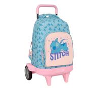 Stitch Ohana - Mochila Grande con Ruedas, Compact Evolución, Extraíble, Ideal para Niños de Diferentes Edades, Cómoda y Versátil, Calidad y Resistencia, 33x22x45 cm