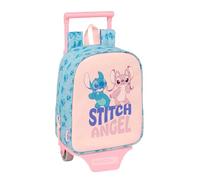 Stitch Ohana - Mochila Guardería con Carro SAFTA, Ideal para Niños de Diferentes Edades, Cómoda y Versátil, Calidad y Resistencia, 22x10x27 cm