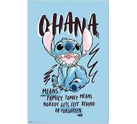 Stitch - Ohana - Póster de película Disney con impresión - Tamaño 61 x 91,5 cm