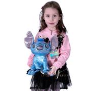 Stitch Purpurina Cromo Medio 34cm Peluche Con Sonido Disney 100anni Lilo &