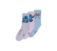 Stitch und Angel Calcetines para niños | Calcetines infantiles 27-30 | Regalos para niñas | Pack de 3 | Medias