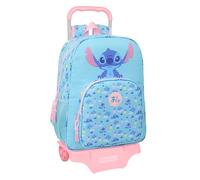 STITCH WAVES - Mochila Escolar con Carro Safta 905, Ideal para Niños de Diferentes Edades, Cómoda y Versátil, Calidad y Resistencia, 33x14x42 cm