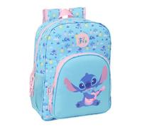 STITCH WAVES - Mochila Escolar Niño, Mochila Infantil, Adaptable a Carro, Ideal para Niños en Edad Escolar, Cómoda y Versátil, Calidad y Resistencia, 32x12x38 cm