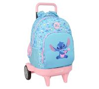 STITCH WAVES - Mochila Grande con Ruedas, Compact Evolución, Extraíble, Ideal para Niños de Diferentes Edades, Cómoda y Versátil, Calidad y Resistencia, 33x22x45 cm