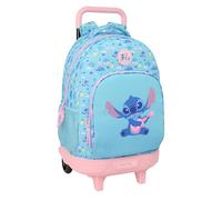 STITCH WAVES - Mochila Grande con Ruedas, Compacta, Extraíble, Ideal para Niños de Diferentes Edades, Cómoda y Versátil, Calidad y Resistencia, 33x22x45 cm