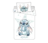 Jerry Fabrics Juego cuna Lilo & Stitch 100x135 funda 40x60 estrella blanca 100% algodón reversible