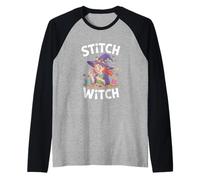 Stitch Witch Fun Crafty Sewing Entusiasta Camiseta Manga Raglan