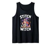 Stitch Witch Fun Crafty Sewing Entusiasta Camiseta sin Mangas