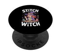 Stitch Witch Fun Crafty Sewing Entusiasta PopSockets PopGrip Adhesivo