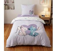 Stitch y Angel Heart Funda Nórdica Cama 90 140x200 + Funda Almohada 65x65