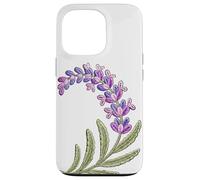Stitches Embroidery Art Lavanda Flores Carcasa para iPhone 13 Pro