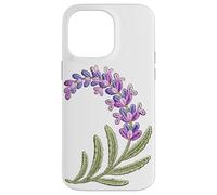 Stitches Embroidery Art Lavanda Flores Carcasa para iPhone 14 Pro Max