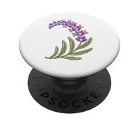 Stitches Embroidery Art Lavanda Flores PopSockets PopGrip Adhesivo