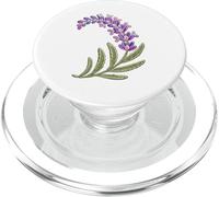 Stitches Embroidery Art Lavanda Flores PopSockets PopGrip para MagSafe