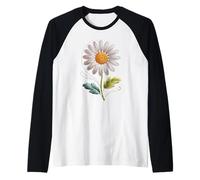 Stitches Embroidery Margarita Flor Jardinería Margaritas Camiseta Manga Raglan