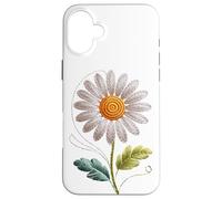 Stitches Embroidery Margarita Flor Jardinería Margaritas Carcasa para iPhone 16 Plus