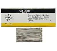 Stitchtight - John James Saddlers - Agujas de arnés estilo L3912 utilizadas para trabajos de artesanía de cuero cosido a mano (L3912 tamaño 002)