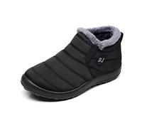 Stivaletti Donna,Popoti Stivali Inverno Caldo Neve Stivaletti Imbottiti di Unisex Impermeabile Appartamenti Stivaletti Antiscivolo All'aperto (Negro, 44 EU)