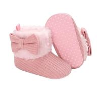 Stivaletti Invernali per Neonato, Inverno Caldo Bambini Stivali da Neve Fondo Morbido Antiscivolo Cotone Piatto Pelliccia Calzino Bootie Regolabile Scarpe Primi Passi Bambina 6-12 Meses Rosa