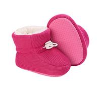 Stivaletti Invernali per Neonato, Inverno Caldo Bambini Stivali da Neve Fondo Morbido Antiscivolo Cotone Piatto Pelliccia Calzino Bootie Regolabile Scarpe Primi Passi Bambina 6-12 Meses Rosa Oscuro