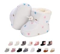 Stivaletti Invernali per Neonato, Inverno Caldo Bambini Stivali da Neve Fondo Morbido Antiscivolo Cotone Piatto Pelliccia Calzino Bootie Regolabile Scarpe Primi Passi Bambina 12-18 Meses Blanco