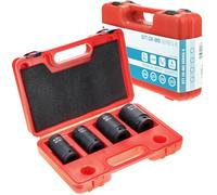 Stix 4 piezas de juego de llaves de carraca 3/4" CR-MO - Tuercas largas para atornilladora de impacto 24-33 mm para neumáticos de camiones, juego de tuercas de impacto duradero en práctico maletín de