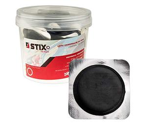Stix 90 Parches de Goma de 52mm para Reparación de Neumáticos | Para vulcanización, fabricados en goma, ideales para pinchazos, kit de 90 unidades