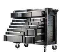 Stix Carro de herramientas UltimatePro D12 - 12 cajones, encimera de acero inoxidable, armario de herramientas con cerradura, ruedas giratorias y paredes perforadas para taller e industria