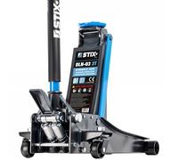 STIX Gato hidráulico de Carretilla DLN-03, 3 t, Perfil bajo 75-505 mm | Perfil bajo de 75 mm, doble bomba hidráulica y almohadilla de goma de 12 cm para una elevación rápida y protegida.