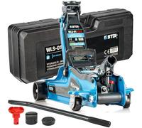 STIX Gato Hidráulico de Carretilla WLS-01 2500 kg - Perfil Bajo 85 mm Elevación Máx 365 mm Palanca 50 cm Ruedas de Metal Maletín de Transporte Accesorios Incluidos 2 Soportes, Adaptador para SUV