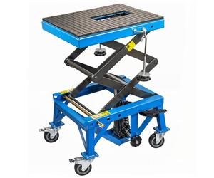 STIX Hidráulico elevador de motocicletas con ruedas 140 kg, plataforma elevadora de motocicleta ajustable de 350-870 mm, para motocicletas, ATVs y quads