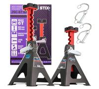 STIX JSC-6T RPIN 6T Par de caballetes de 375-600 mm con pernos de seguridad | JSC-6T RPIN - Soportes reforzados con 8 ajustes de altura de 375 a 600 mm, perno de seguridad con pasador