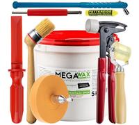 Stix Juego de montaje de neumáticos de 9 piezas - 5 kg de pasta de montaje, cepillo, raspador, tiza, herramientas de válvula, alicates de equilibrio y rodillo de presión, con goma de borrar