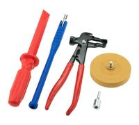 STIX Juego Herramientas Montaje neumáticos, alicates y Extractor válvulas | Juego STIX para montaje de neumáticos con alicates de equilibrado, extractor de válvulas, raspador y disco de goma