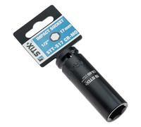 STIX - Llave de impacto (1/2", 17 mm, longitud 78 mm, CR-MO acero cromo-molibdeno, llave neumática, resistente a golpes y desgaste