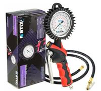 STIX Pistola de inflado con manómetro analógico - tubo 150 cm - Inflador de neumáticos 12 bar para taller, garaje, vehículos PROM-1