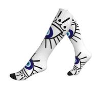 STJUGJ Calcetines de compresión graduados con patrón floral que absorben la humedad para enfermeras, viajeros, mujeres embarazadas y largas horas, Mal de ojo, Altoa única