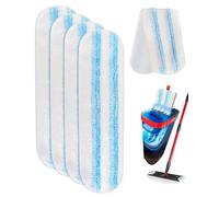 STJUNR 4 Pack Recambios de Mopa de Microfibra Reutilizables y Lavables a Máquina, Repuesto de Cabeza de Fregona Plana para Todo Tipo de Suelos Duros, compatible Vileda H2Pro